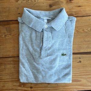 Lacoste boys polo shirt. Size 16. Grey melange.